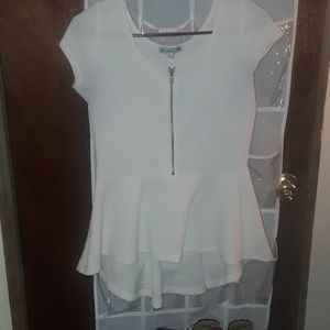 White peplum top